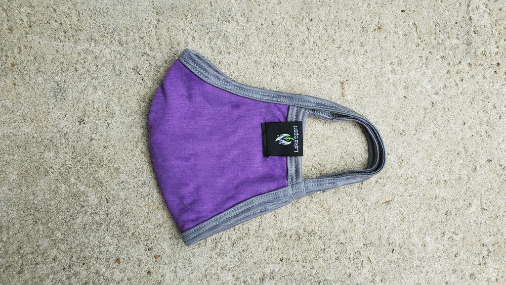 Face Mask Purple/Grey Bamboo Certified Eco-friendly