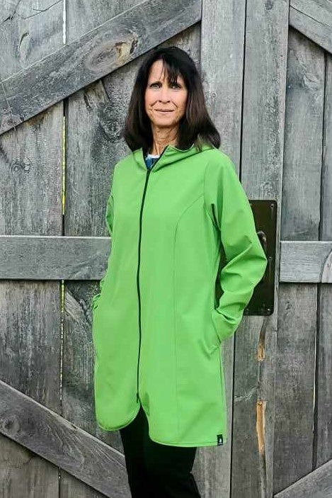 Waterproof Jacket Apple Green Long