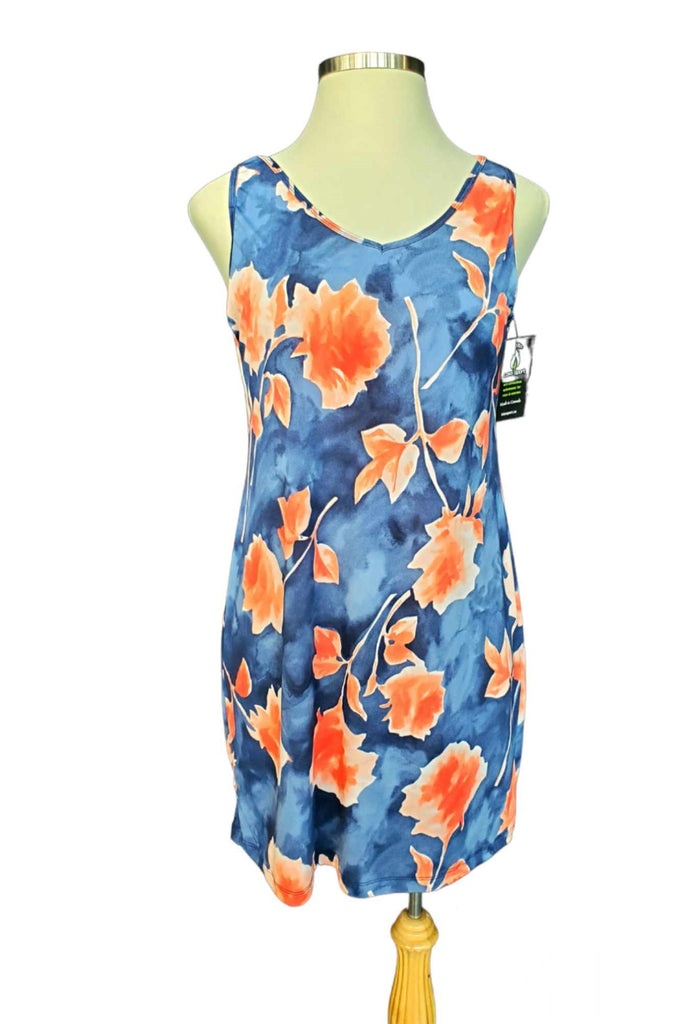 Print Tank Dress Orange Floral