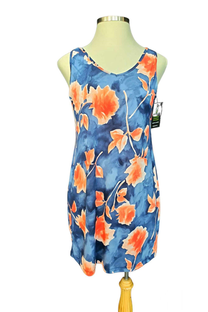 Print Tank Dress Orange Floralo